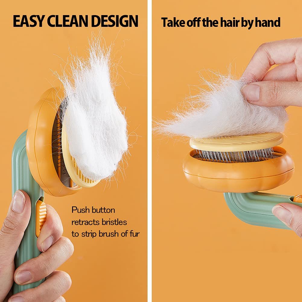 Stainless Steel Needle Automatic Cleaning Pet Brush