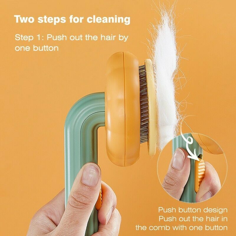 Stainless Steel Needle Automatic Cleaning Pet Brush